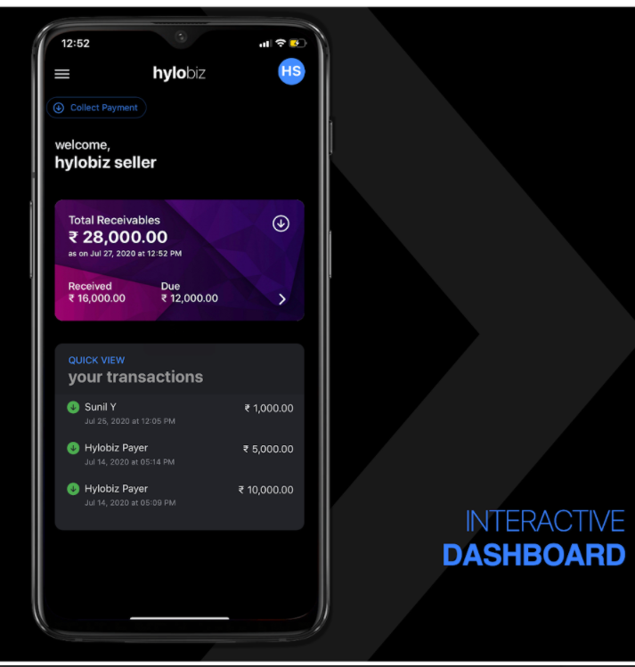 dashboard mobile app1 Get Invoice Payments Lifecycle Automated with Hylobiz