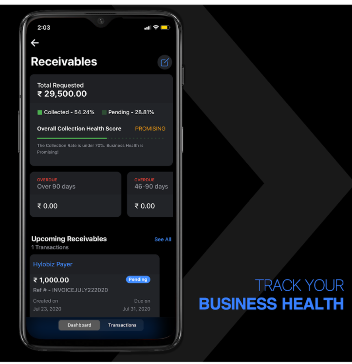 receivables mobile app_business_health