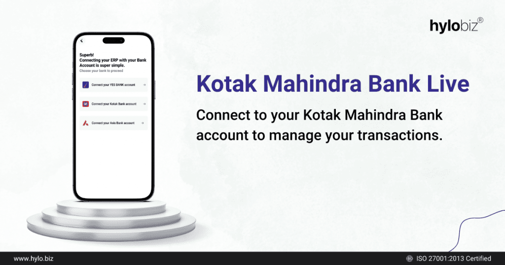 Kotak Mahindra Bank parnership with Hylobiz with product release update with Connected Business Banking